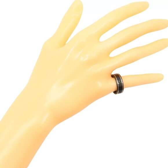 GUCCI Icon thin band Ring black K18 white gold/corundum #7(US Size) 2.2g u... - Picture 2 of 6